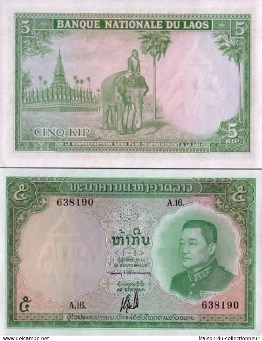 Billets De Banque Laos Pk N° 9 - 5 Kip - Laos