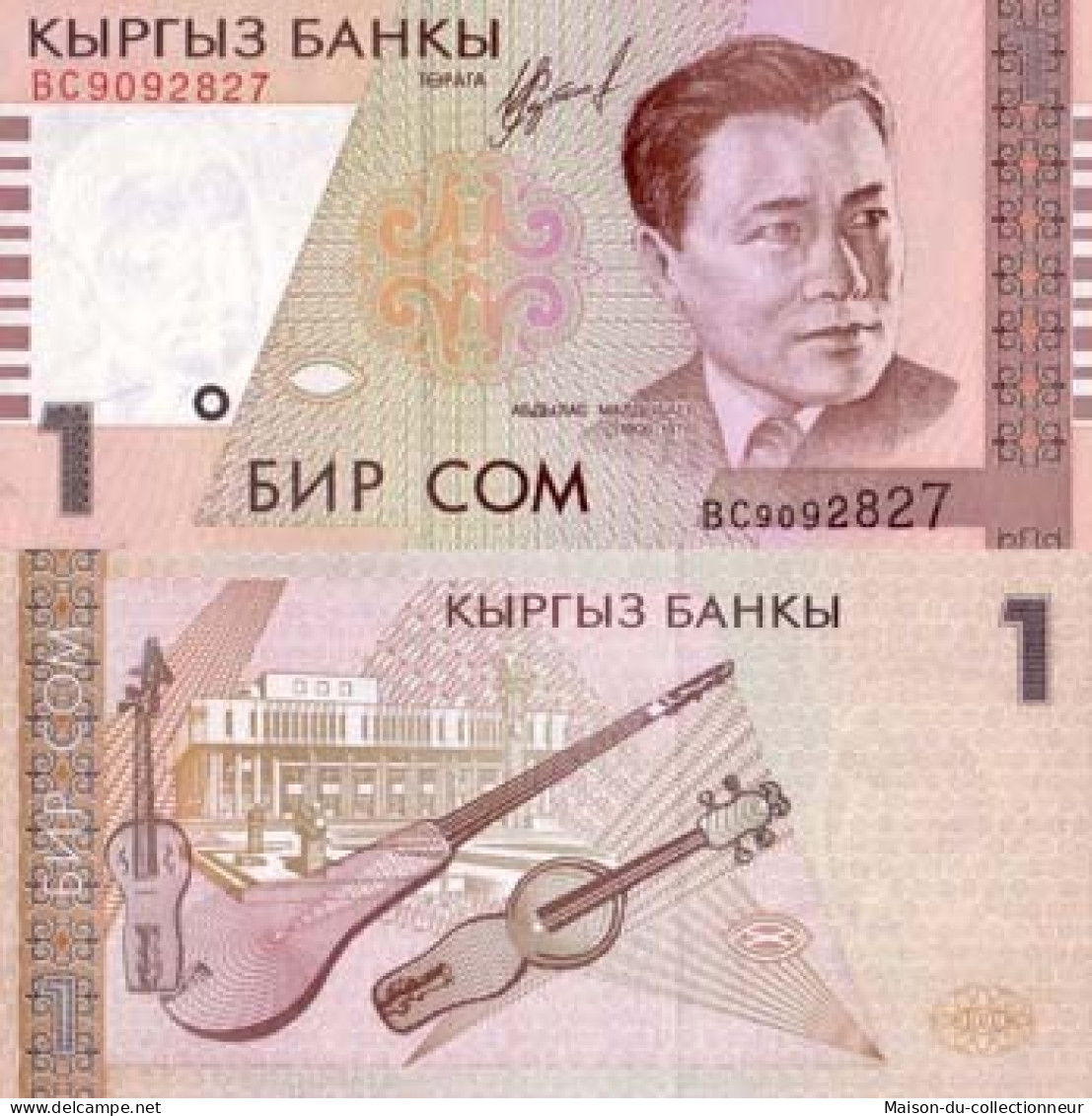 Billets Banque Kirghizstan Pk N° 15 - 1 Som - Kirgisistan