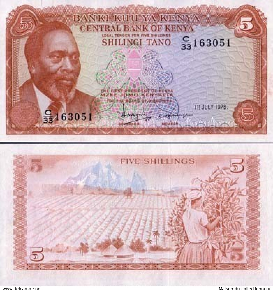 Billets Banque Kenya Pk N° 15 - 5 Shilling - Kenia