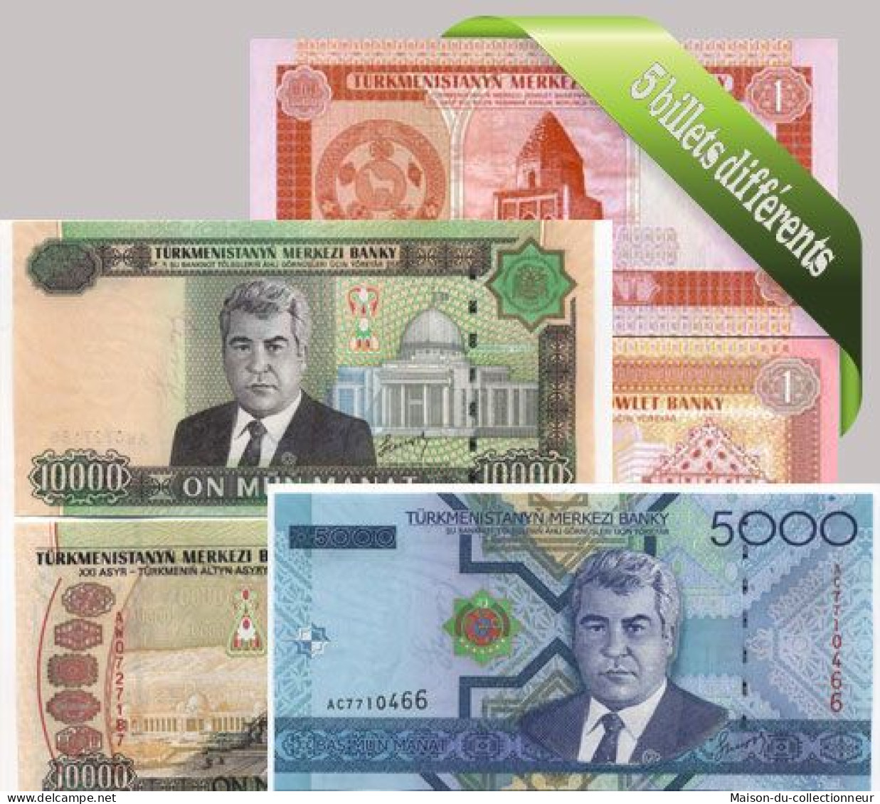 Turkmenistan - Collection De 5 Billets De Banque Tous Différents. - Turkménistan