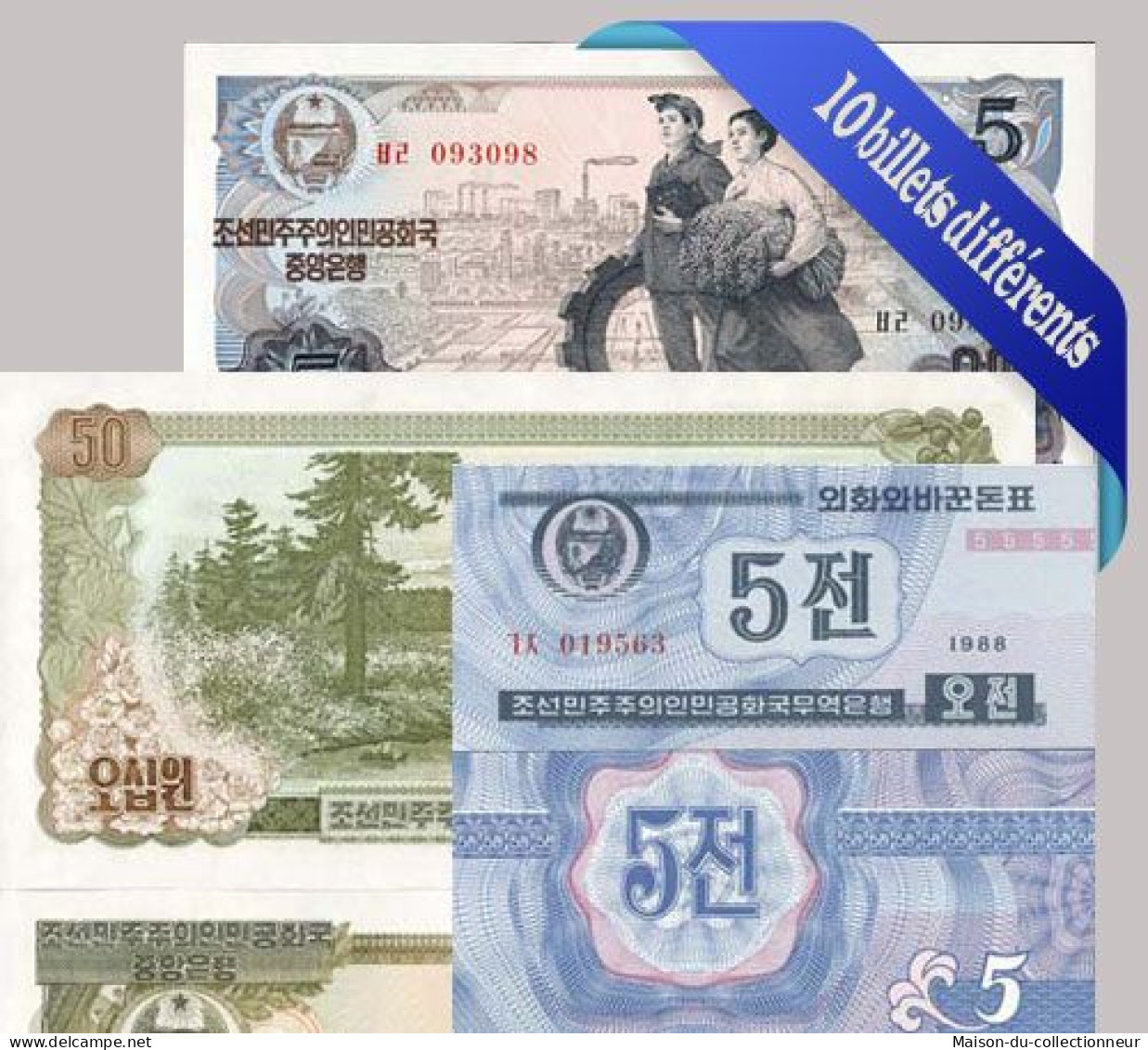 Belle Collection De 10 Billets De Banque Tous Différents De Coree Nord - Corée Du Nord