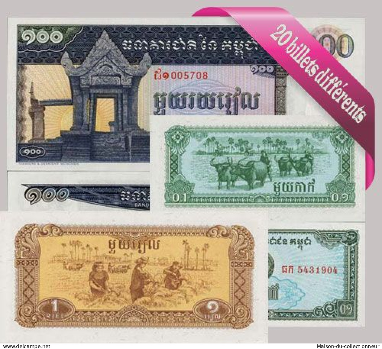 Belle Collection De 20 Billets De Banque Tous Différents De Cambodge - Cambodia