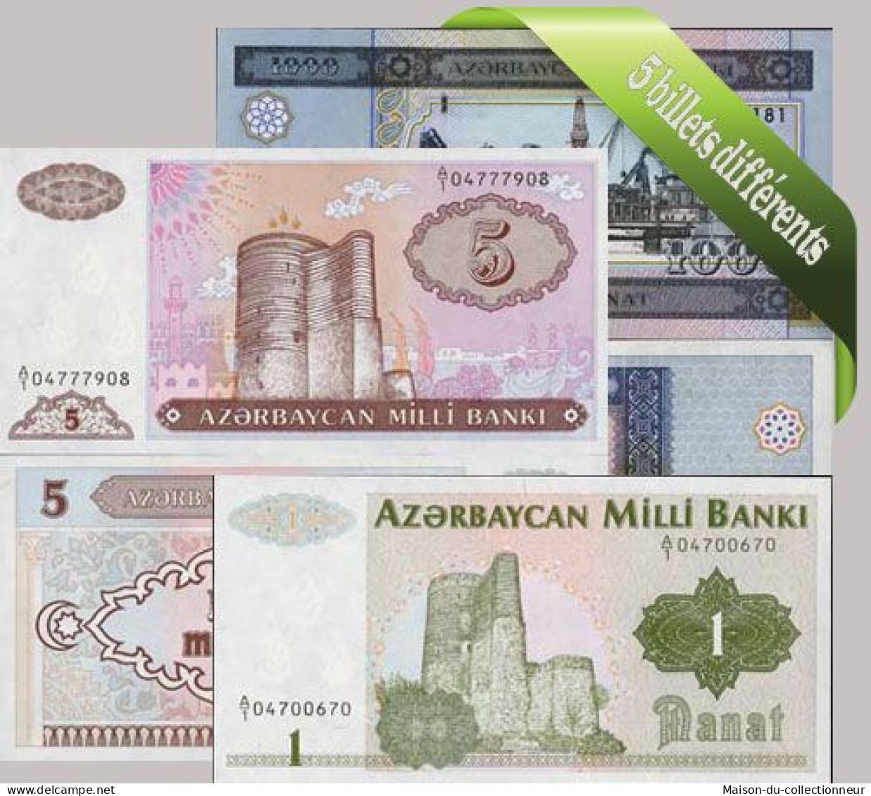 Azerbaidjan - Collection De 5 Billets De Banque Tous Différents. - Azerbaigian