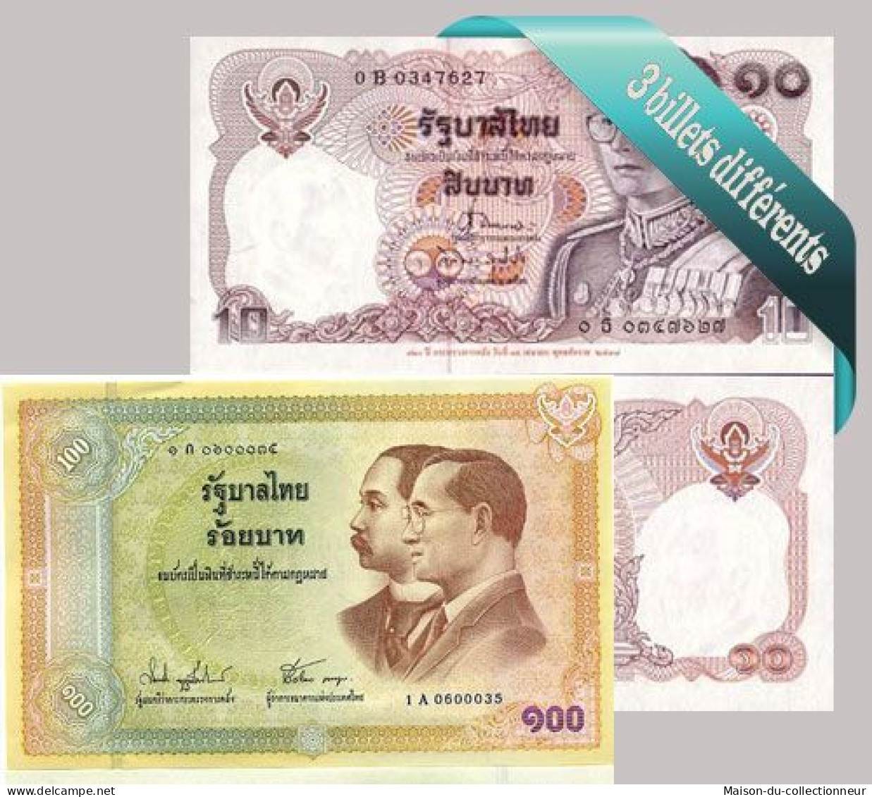 Thailande - Collection De 3 Billets De Banque Tous Différents. - Tailandia