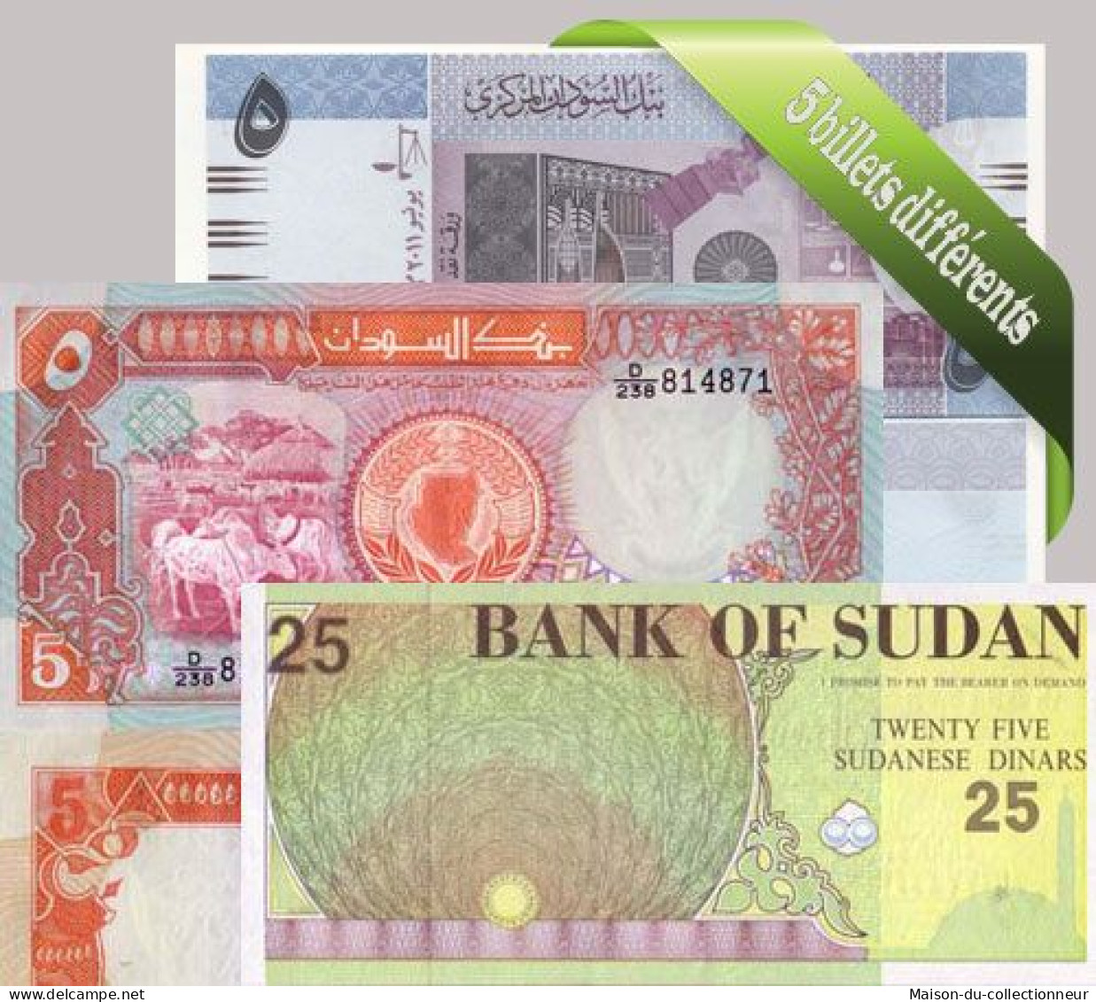 Soudan - Collection De 5 Billets De Banque Tous Différents. - Sudan