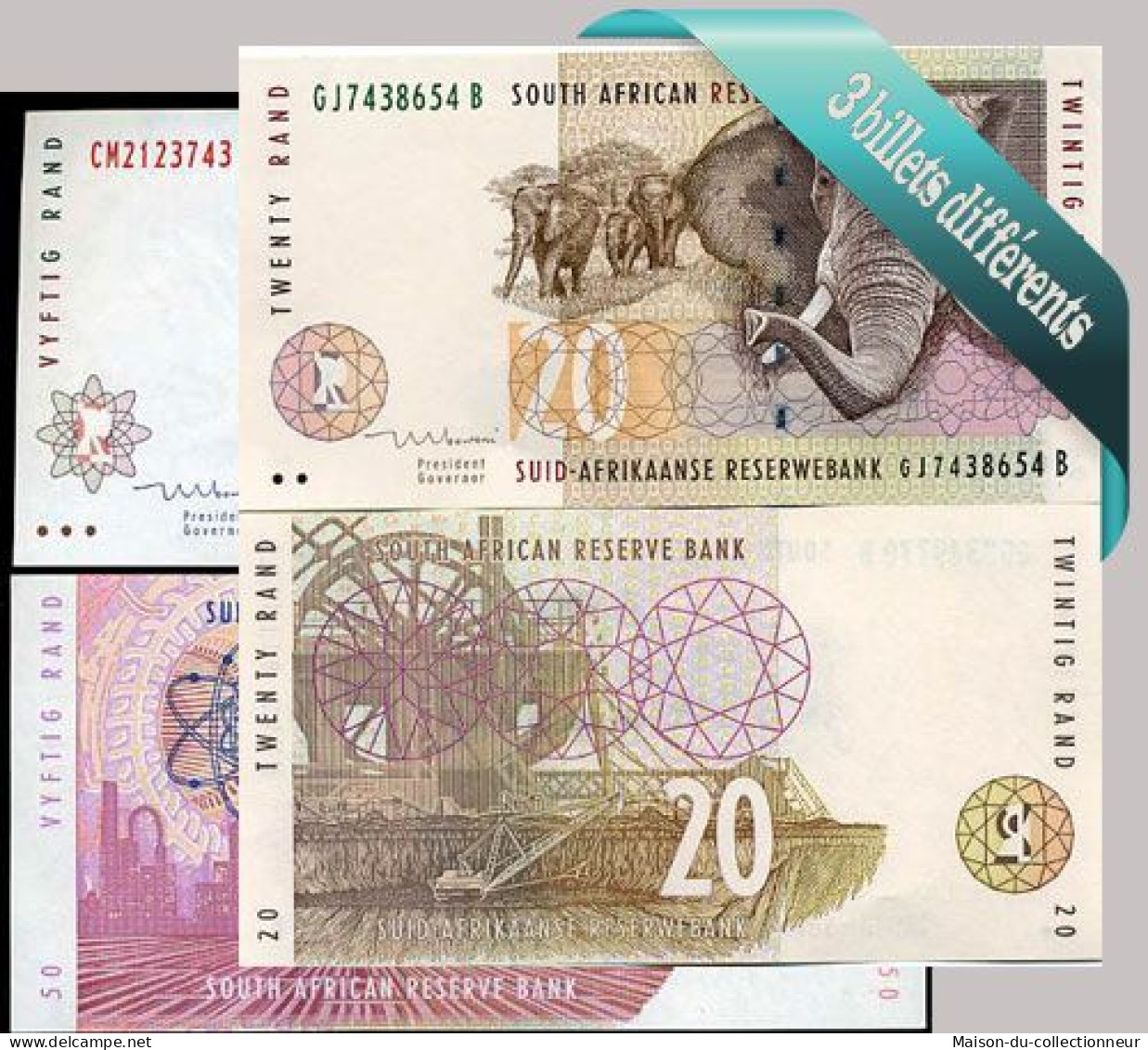 Belle Collection De 3 Billets De Banque Tous Différents De Afrique Du Sud - South Africa