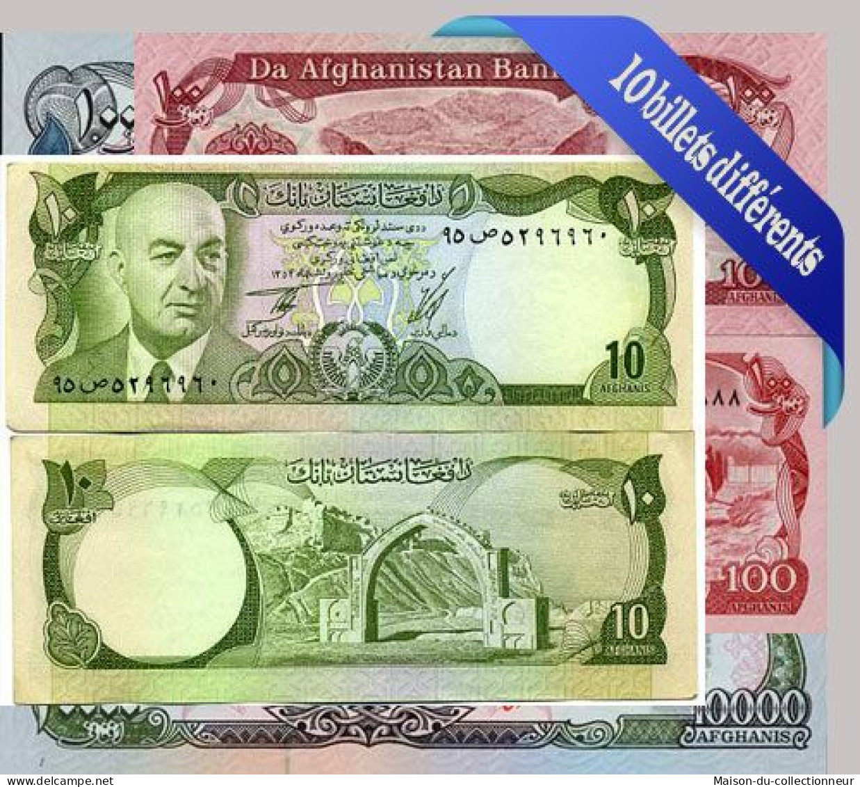 Afghanistan - Collection De 10 Billets De Banque Tous Différents. - Afghanistan