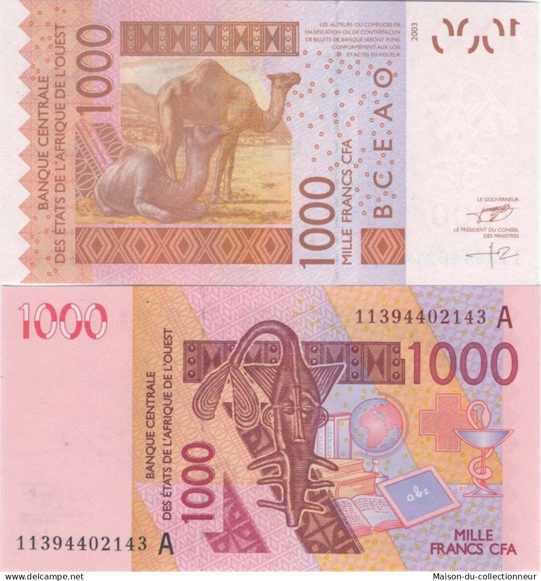 Billets Collection Afrique De L'ouest Cote D'ivoire Pk N° 115 - 1000 Francs - Costa De Marfil
