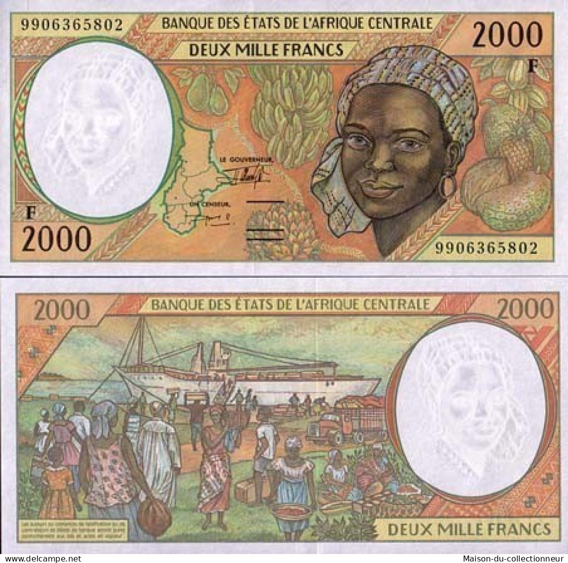 Billet De Collection Afrique Centrale Centrafrique Pk N° 303 - 2000 Francs - Repubblica Centroafricana