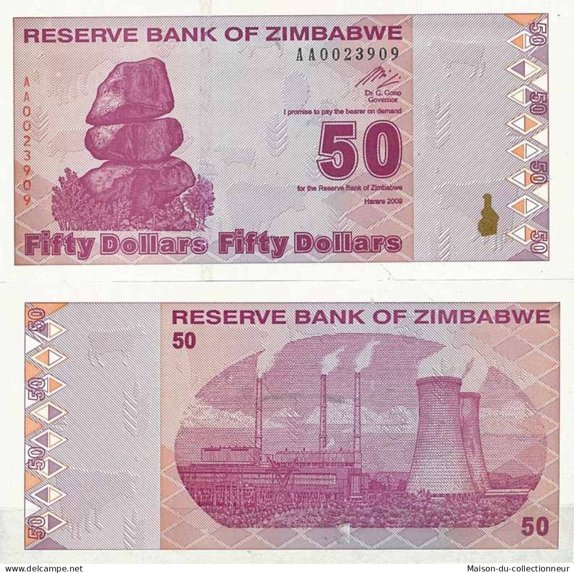 Billets De Collection Zimbabwe Pk N° 96 - 50 Dollars - Zimbabwe