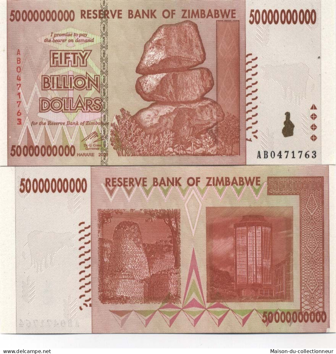 Billet De Banque Zimbabwe Pk N° 87 - 50 Milliards Dollars - Zimbabwe