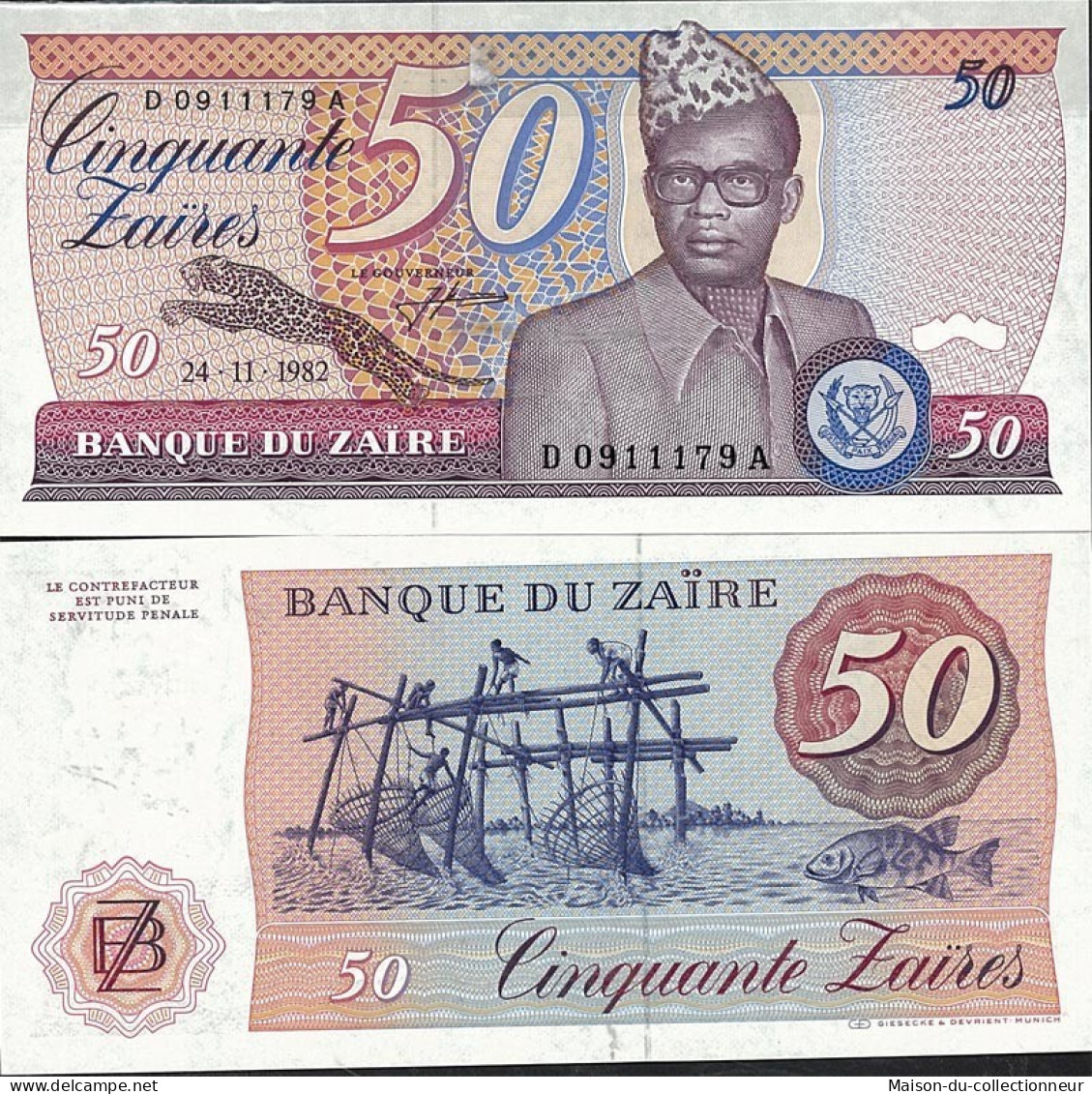 Billets De Collection Zaire Pk N° 28A - 10 Zaires - Zaire