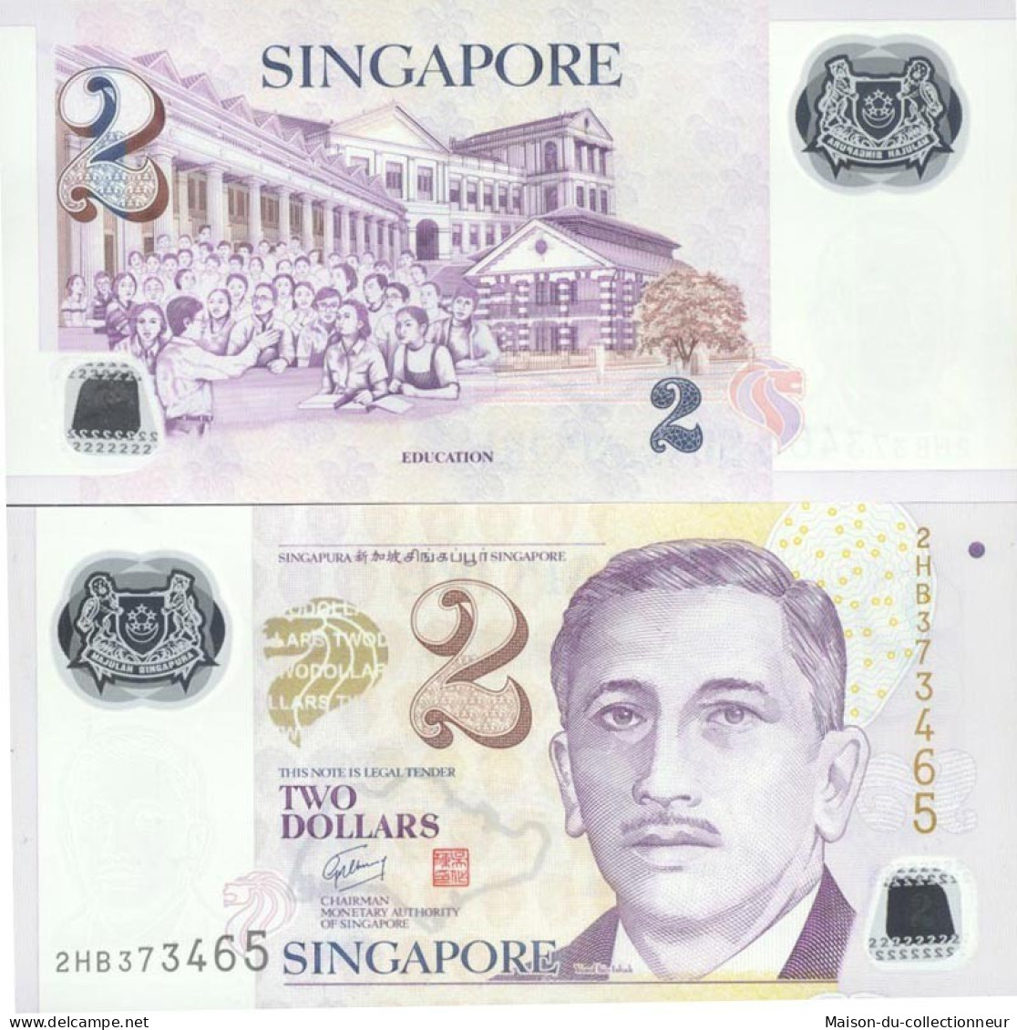 Billets De Collection Singapour Pk N° 46 - 2 Dollar - Singapour