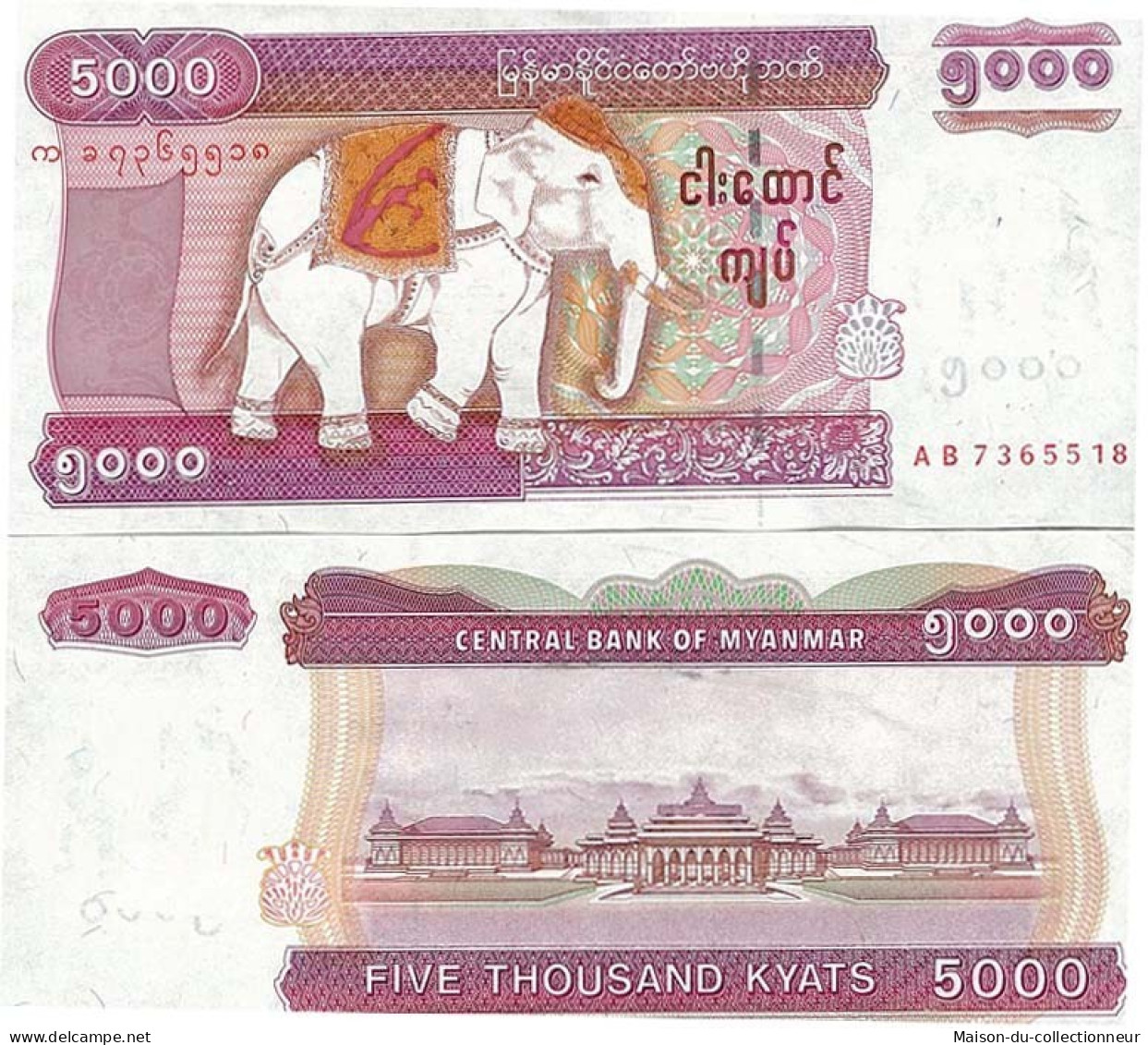 Billets De Collection Myanmar Pk N° 81 - 5000 Kyat - Myanmar