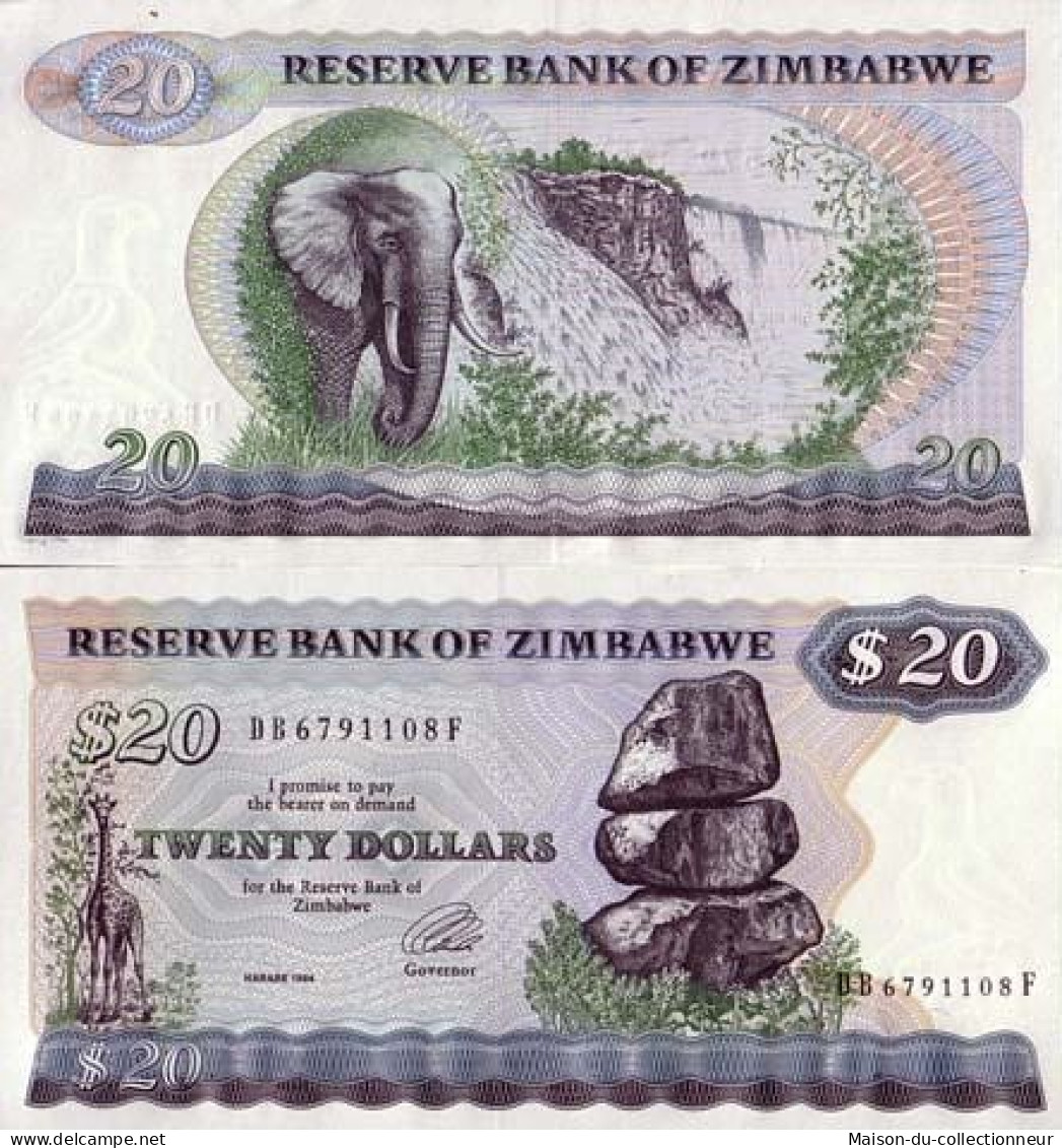 Billet De Collection ZIMBABWE Pk N° 4 - 20 Dollars - Zimbabwe