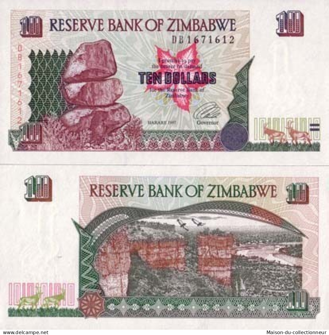 Billets De Banque Zimbabwe Pk N° 6 - 10 Dollars - Zimbabwe