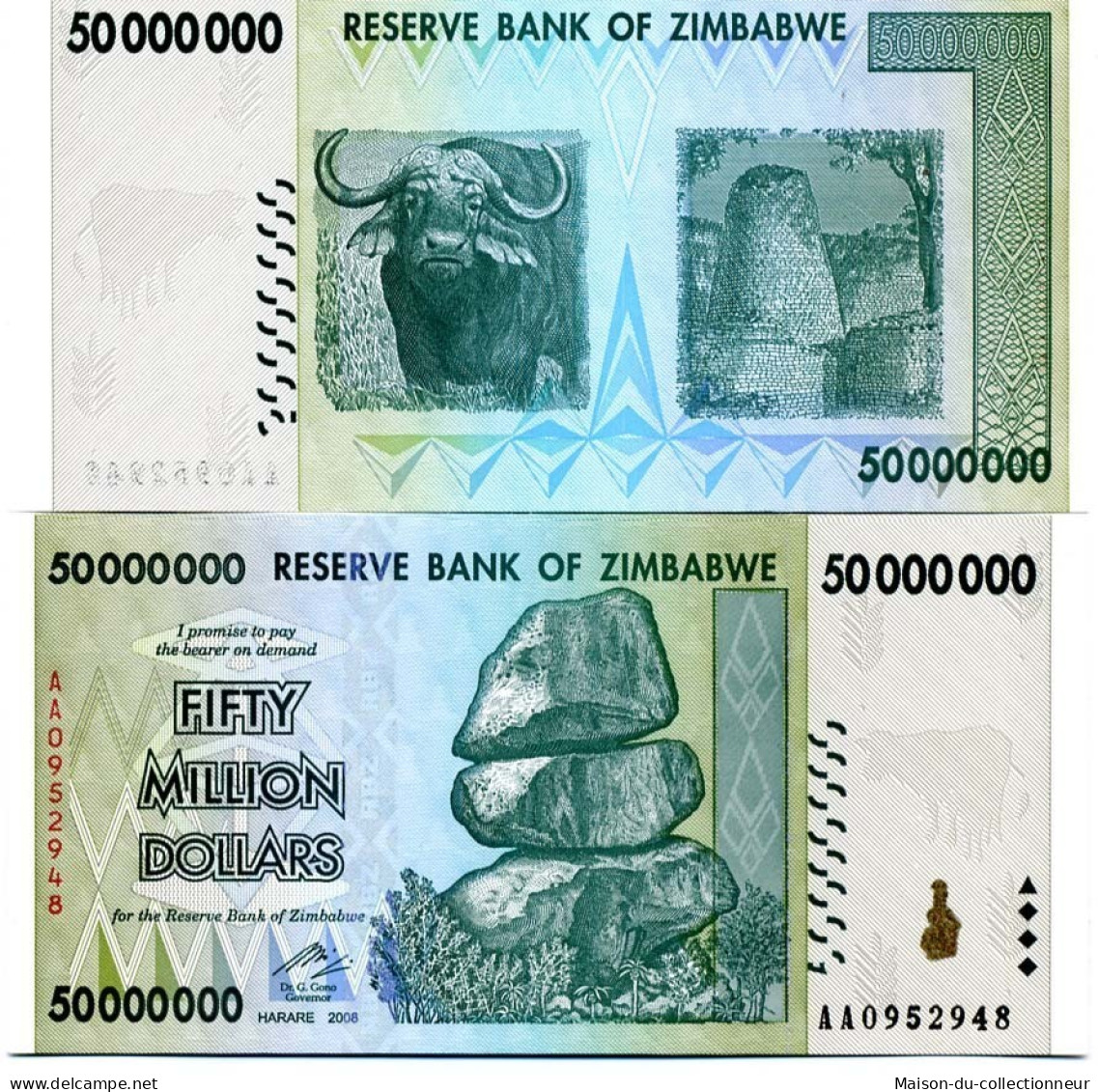 Billet De Collection Zimbabwe Pk N° 79 - 5 Millions Dollars - Zimbabwe
