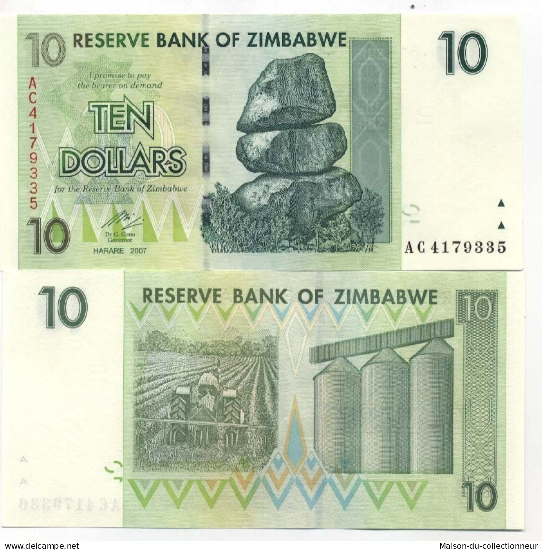 Billets Banque Zimbabwe Pk N° 67 - 10 Dollars - Simbabwe