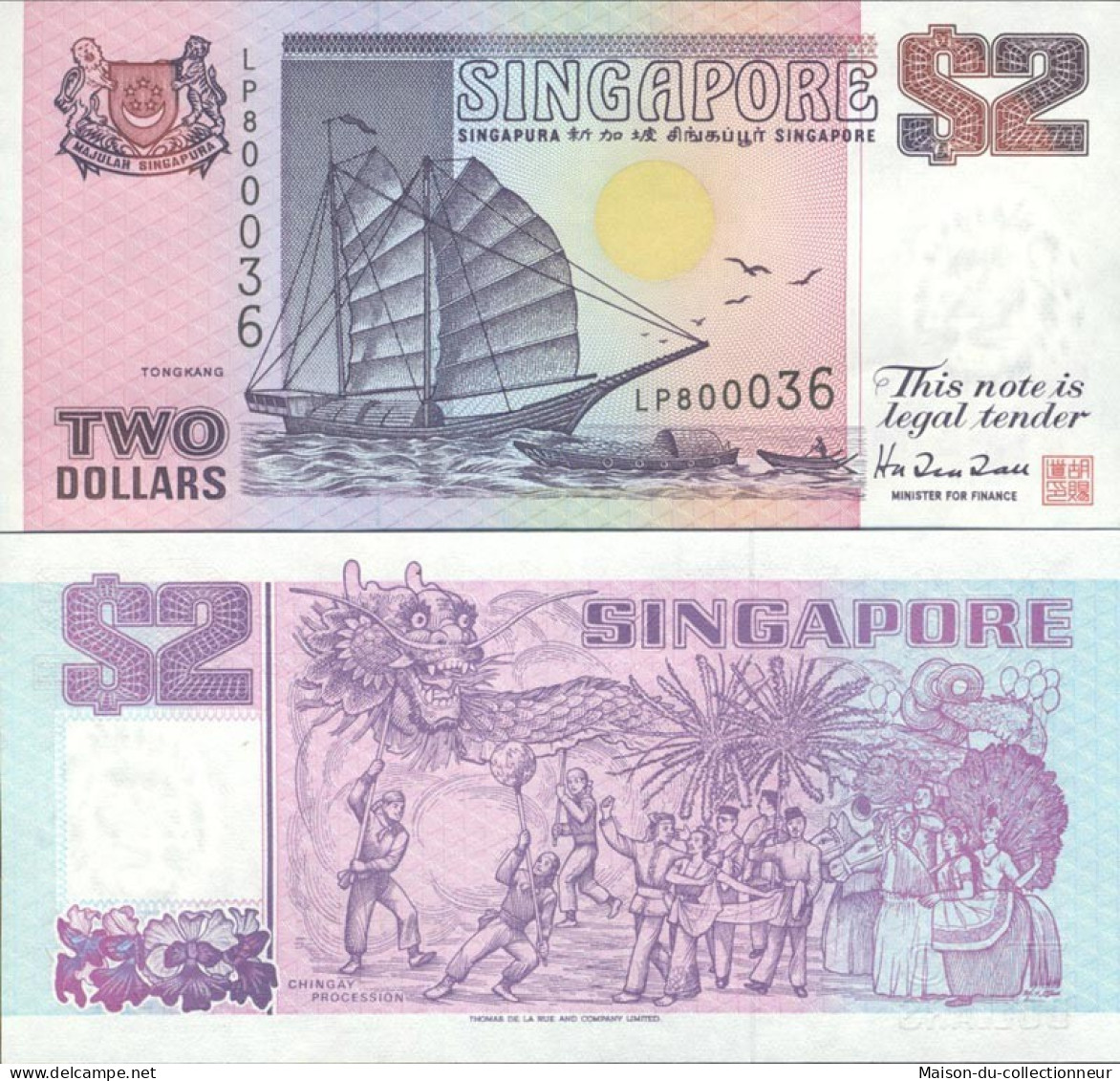 Billets De Collection Singapour Pk N° 28 - 2 Dollars - Singapur