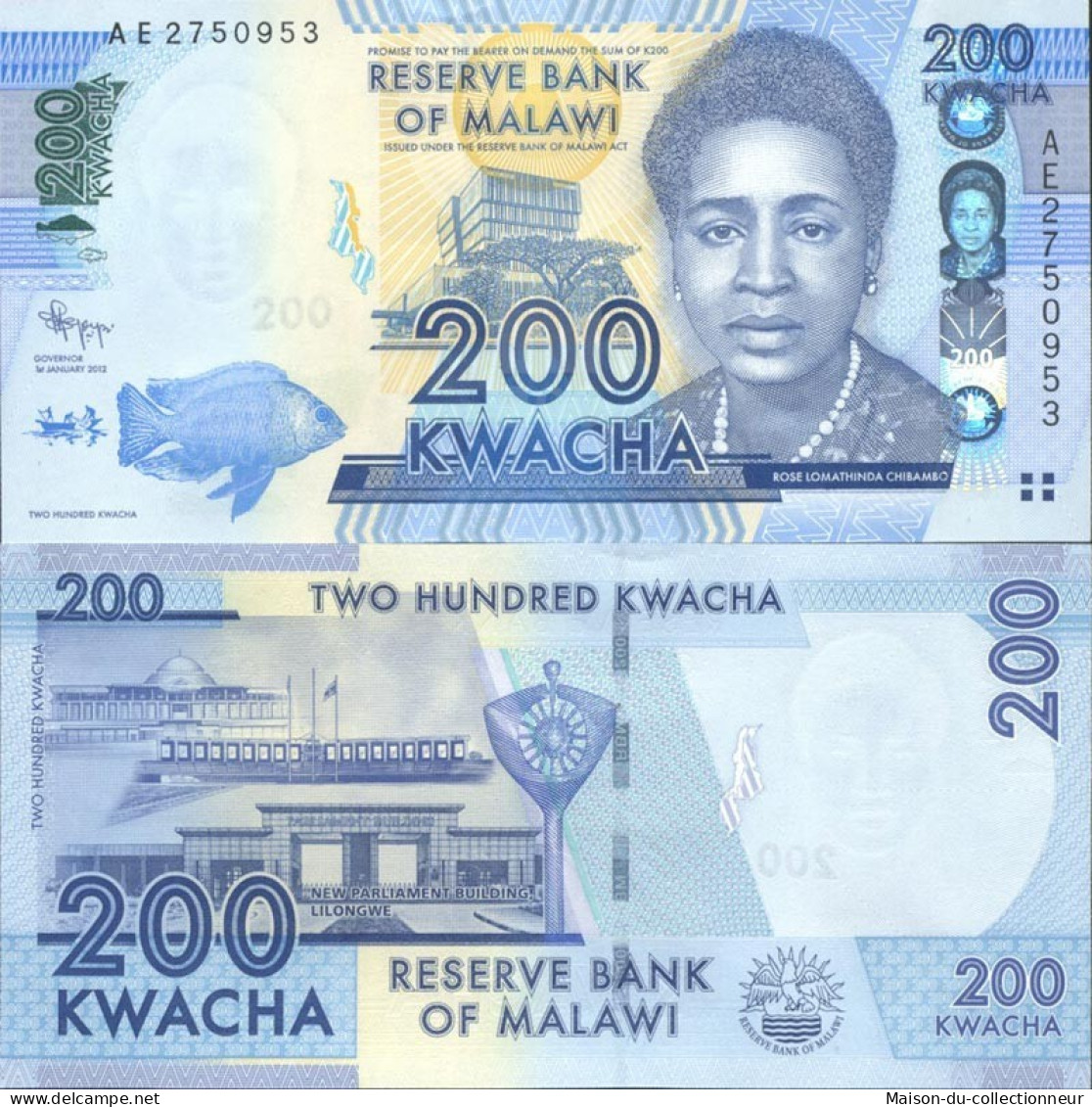 Billets De Collection Malawi Pk N° 60 - 200 Kwacha - Malawi