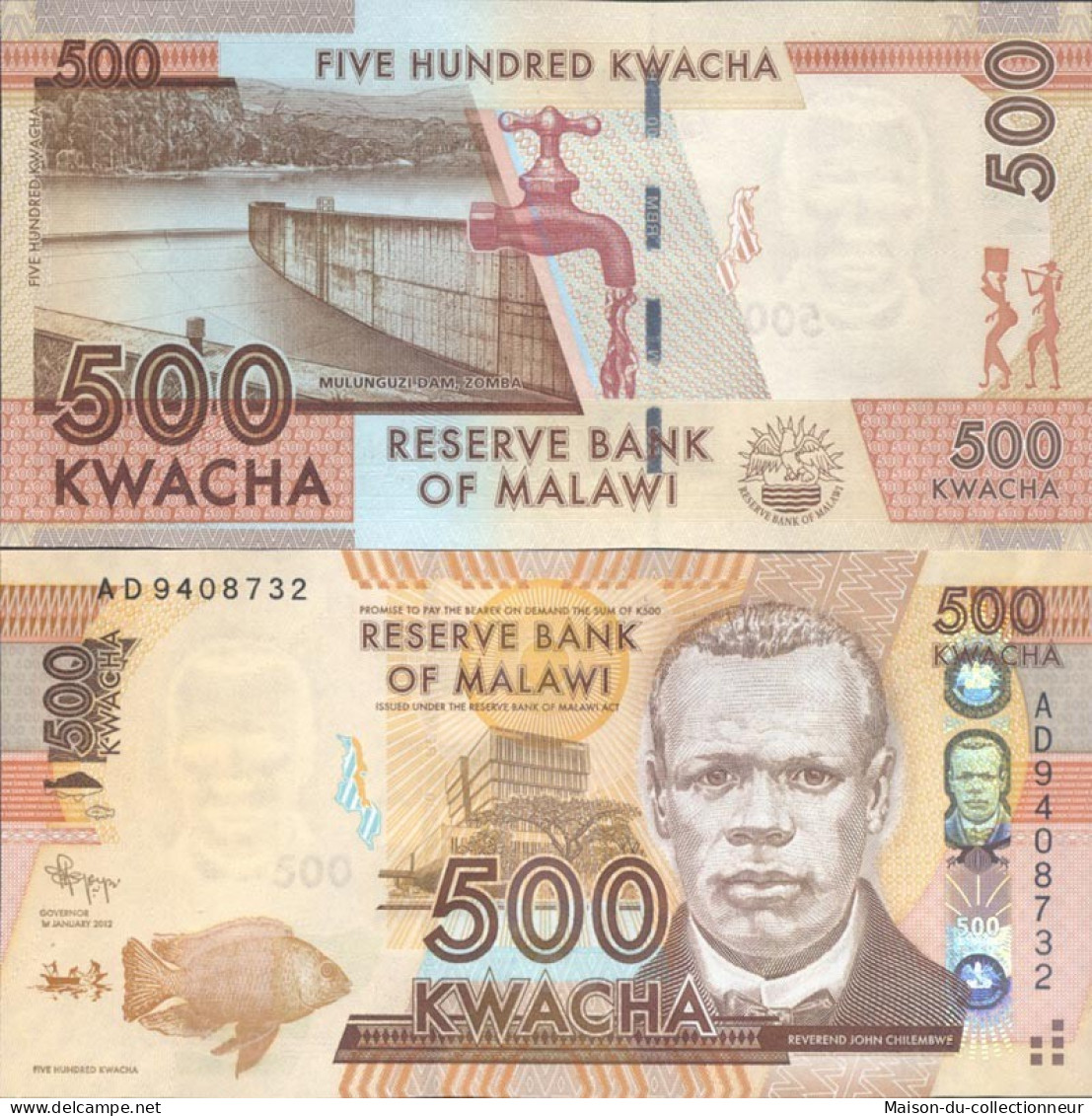 Billets De Collection Malawi Pk N° 61 - 500 Kwacha - Malawi