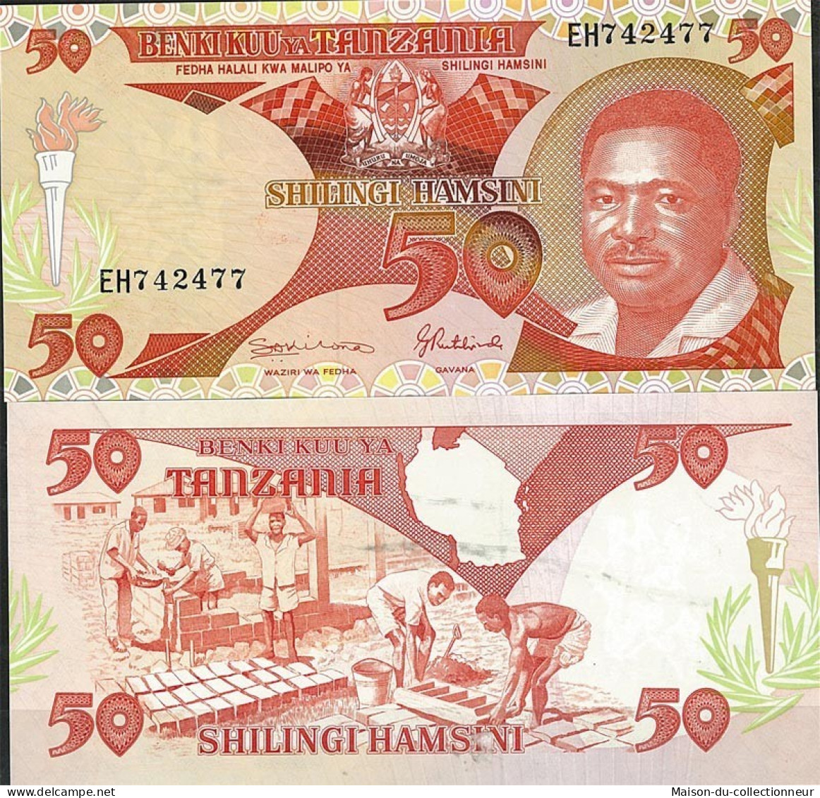 Billet De Banque Tanzanie Pk N° 19 - De 50 Shilings - Tanzanie