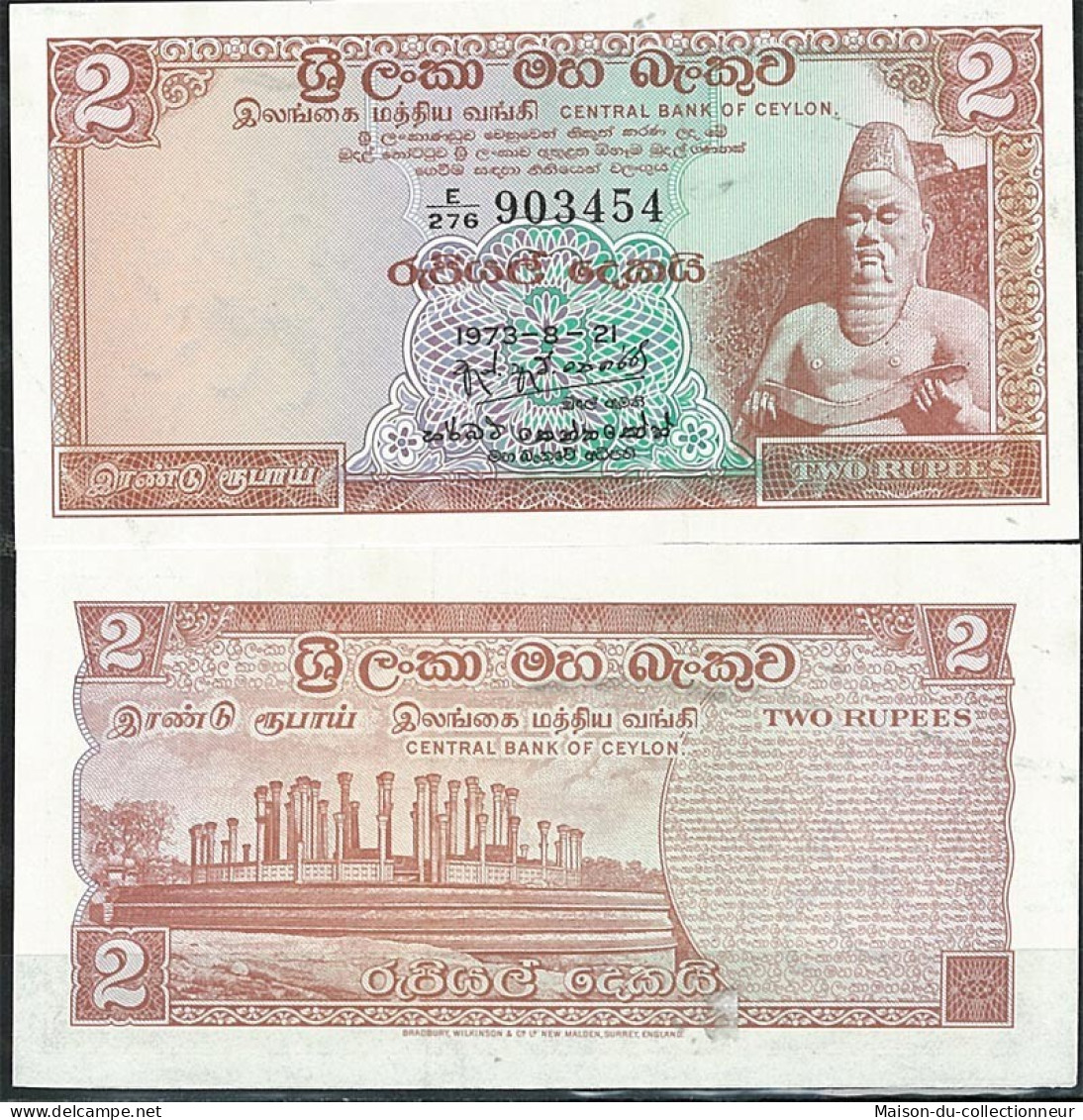 Billet De Banque Sri Lanka Pk N° 72 - De 2 Rupees - Sri Lanka