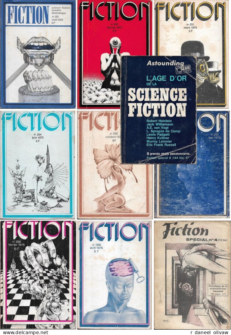 Lot 10 Fiction Et Fiction Spécial 1963 à 1976 (assez Bon état à Moyen) - Fictie