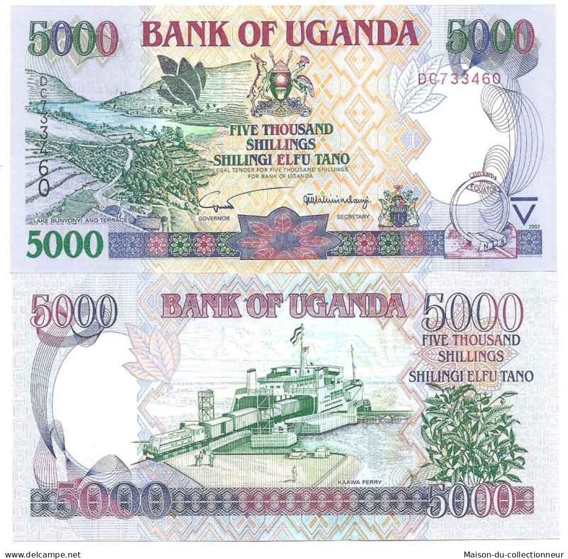 Ouganda - Pk N° 40A - Billet De Banque De 5000 Shillings - Oeganda