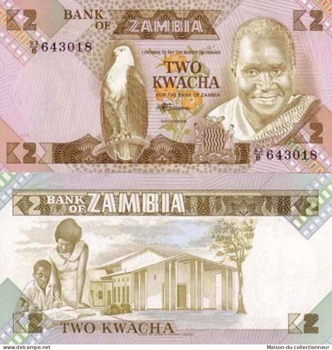 Billet De Collection Zambie Pk N° 24 - 2 Kwacha - Zambia
