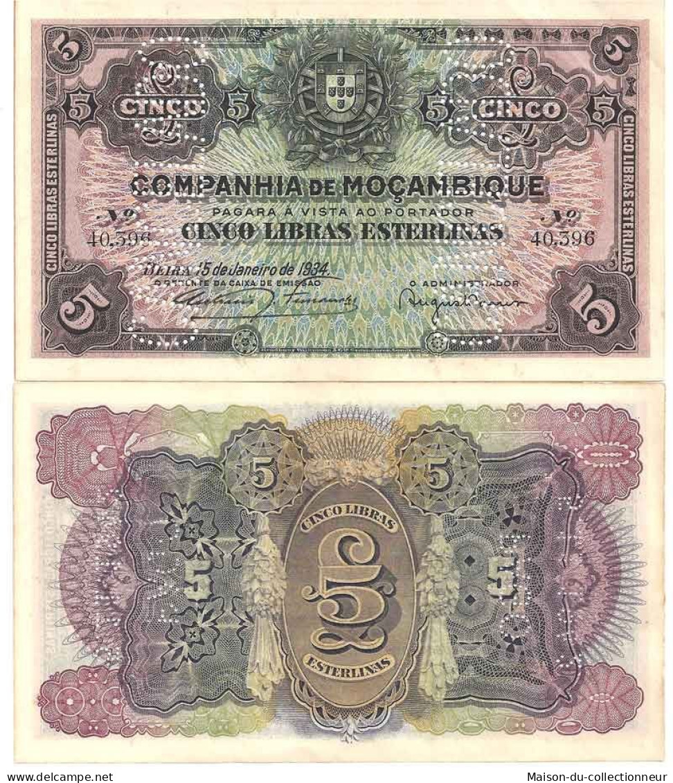 Mozambique - Pk N° 32 - Billet De Banque De 5 Escudos - Mozambique