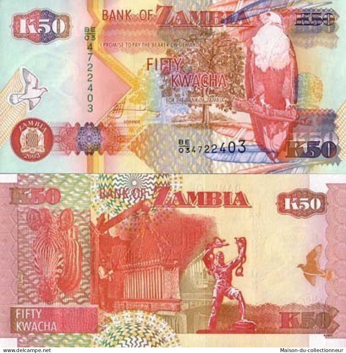 Billets Collection Zambie Pk N° 44 - 1000 Kwacha - Zambie