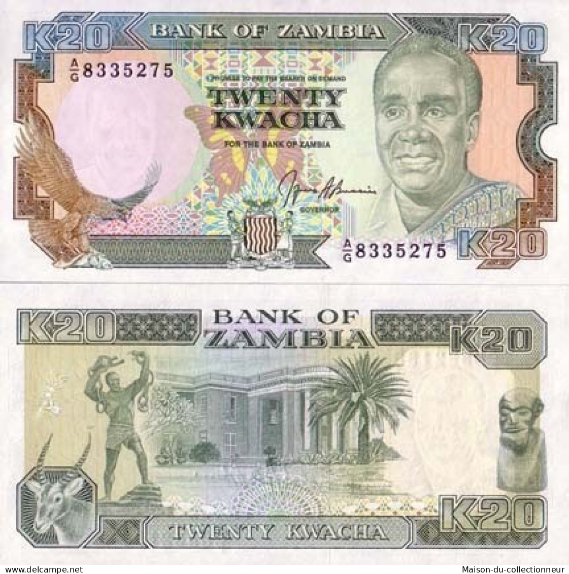 Billets Banque Zambie Pk N° 32 - 20 Kwacha - Zambie