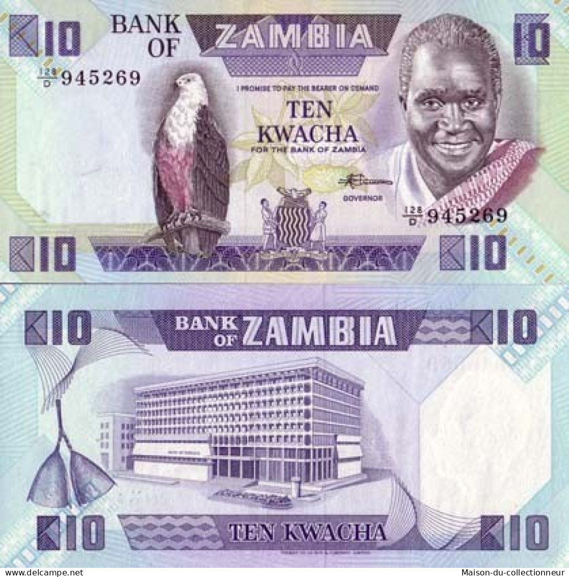 Billet De Collection Zambie Pk N° 26 - 10 Kwacha - Zambia