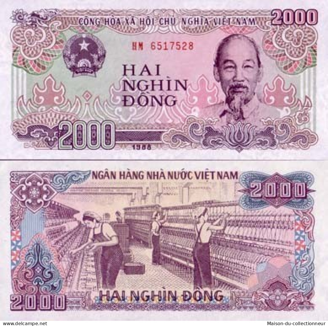 Billets Banque Vietnam Nord Pk N° 107 - 2000 Dong - Viêt-Nam