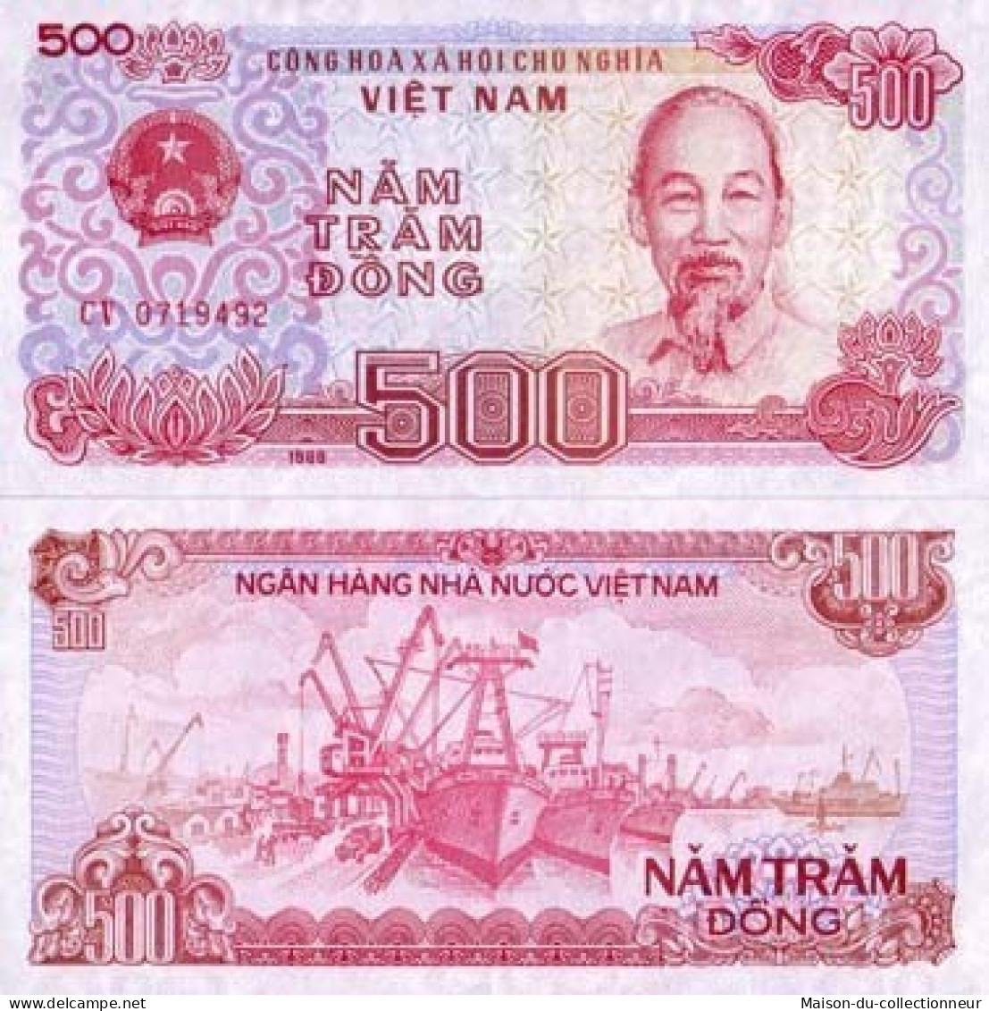 Billet De Collection Vietnam Nord Pk N° 101 - 500 Dong - Viêt-Nam