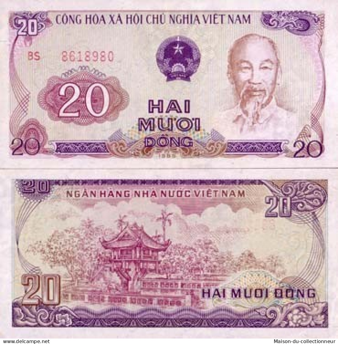 Billet De Collection Vietnam Nord Pk N° 94 - 20 Dong - Viêt-Nam