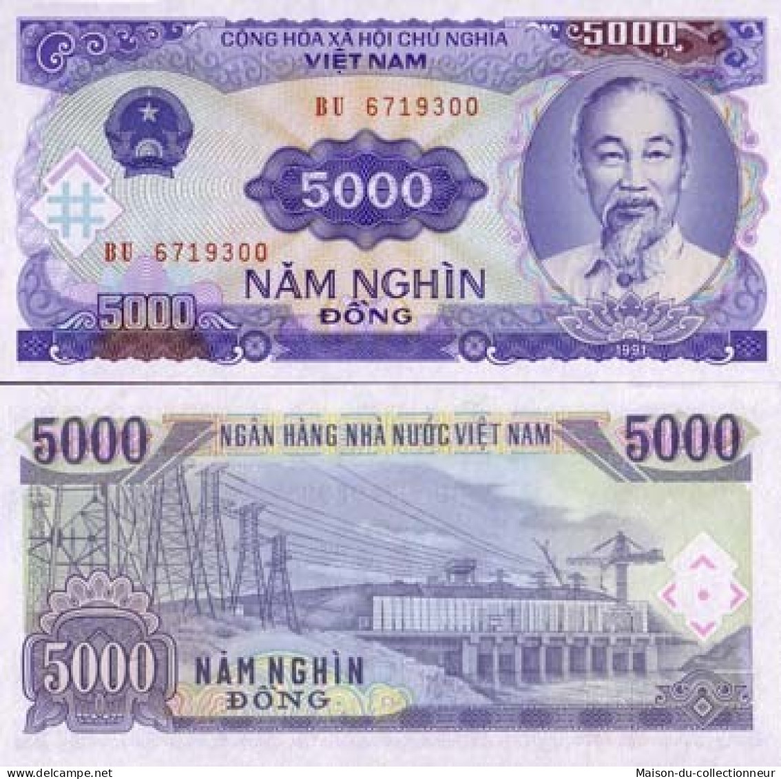 Billet De Banque Vietnam Nord Pk N° 108 - 5000 Dong - Viêt-Nam