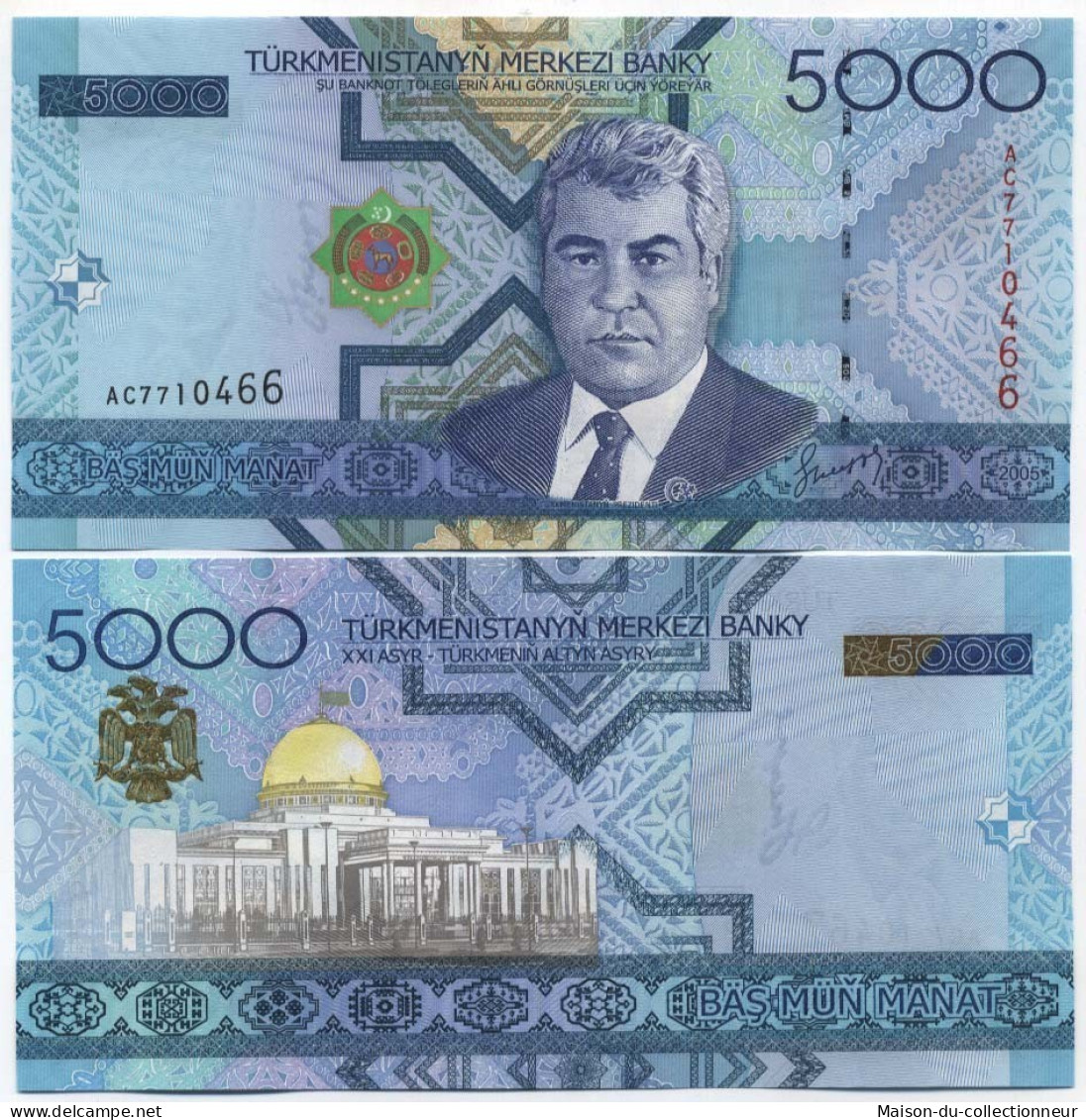 Billets Collection Turkmenistan Pk N° 21 - 5000 Manats - Turkmenistan