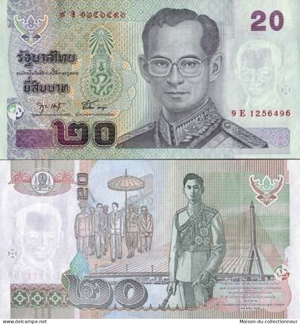 Billet De Collection Thailande Pk N° 109 - 20 Baht - Tailandia