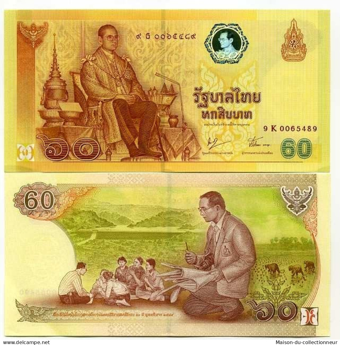 Billet De Collection Thailande Pk N° 116 - 60 Baht - Tailandia