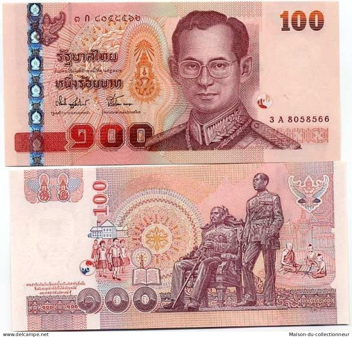 Billets Collection Thailande Pk N° 113 - 100 Baht - Tailandia