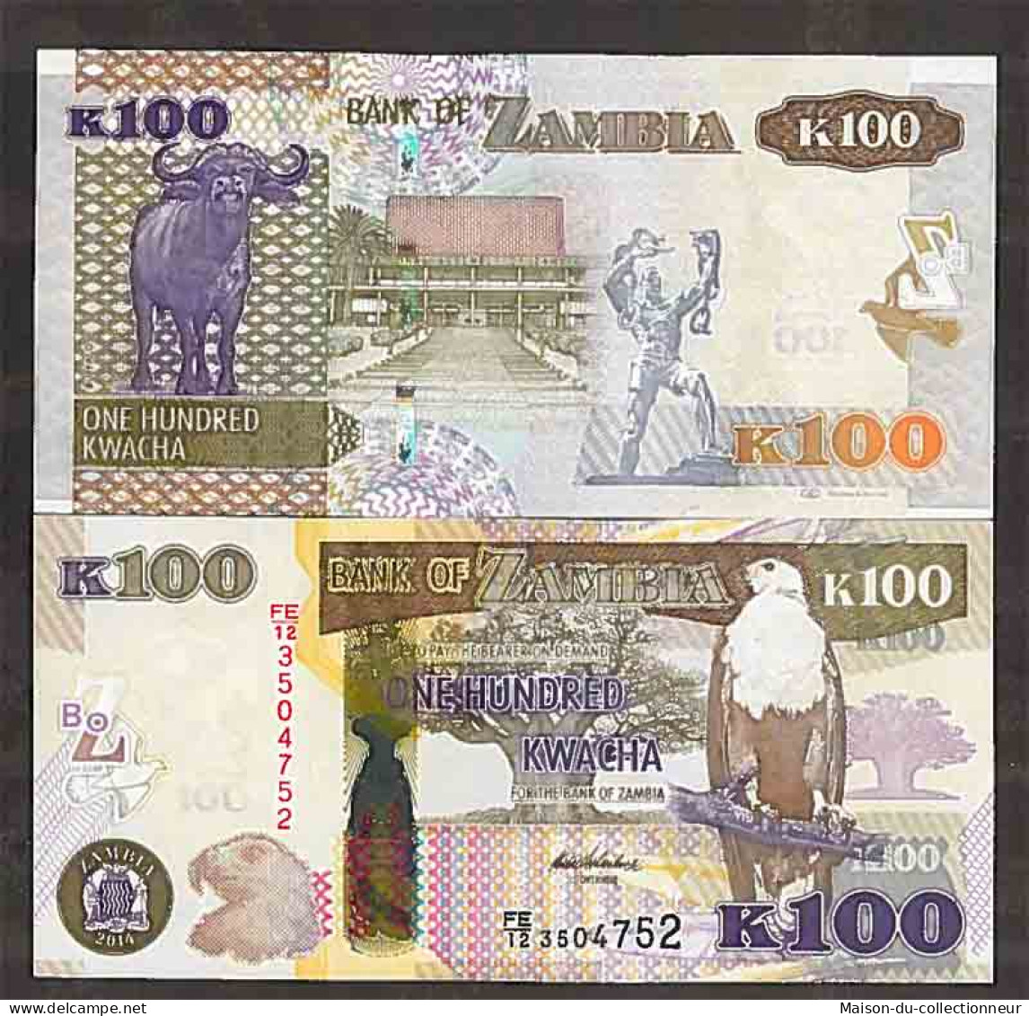 Billet De Banque Collection Zambie - PK N° 54 - 100 Kwacha - Zambie