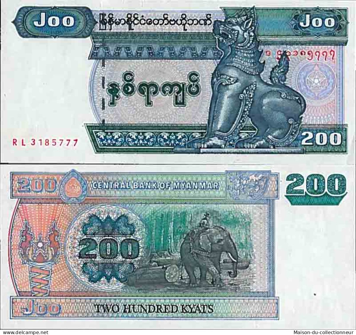 Billet De Banque Collection Myanmar - PK N° 78 - 200 Kyats - Myanmar