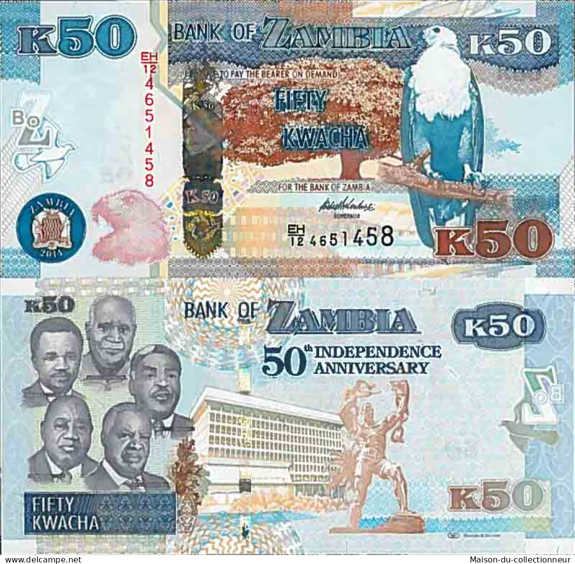 Billet De Banque Collection Zambie - PK N° 55 - 50 Kwacha - Zambia