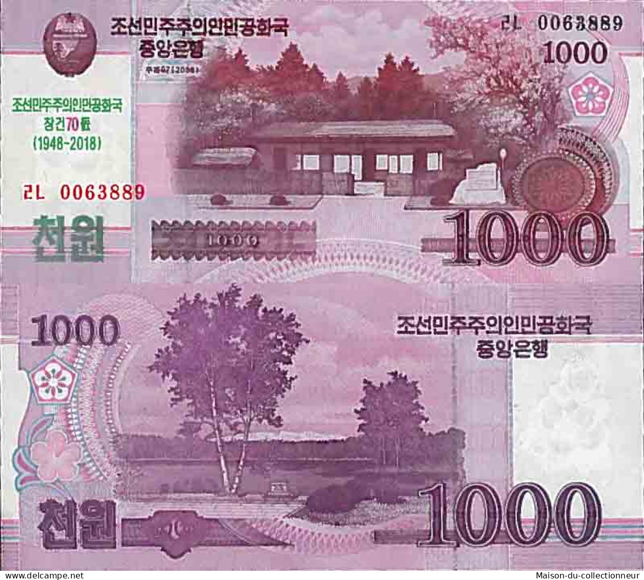 Billet De Banque Collection Corée Nord - PK N° 21CS - 1000 Won - Korea, North