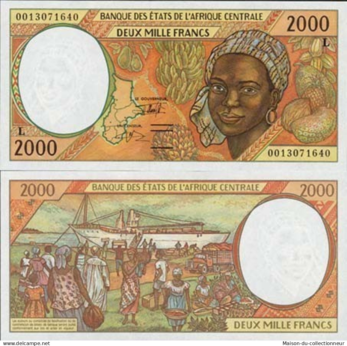 Billets Collection Afrique Centrale Gabon Pk N° 403 - 2000 Francs - Gabun