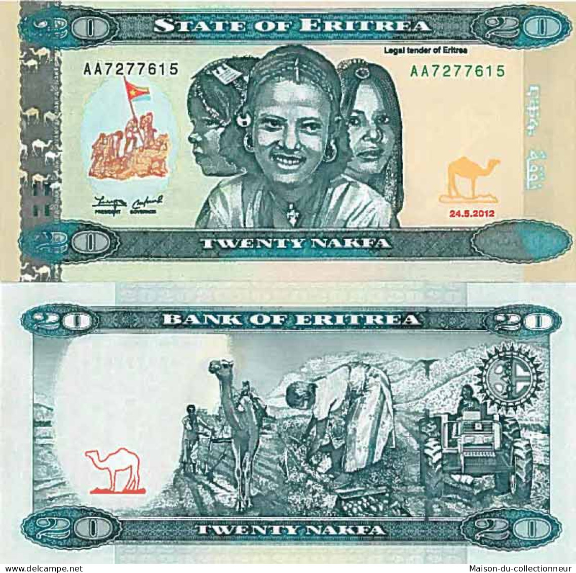 Billet De Banque Collection Erythree - PK 12 - 20 Nakfa - Eritrea