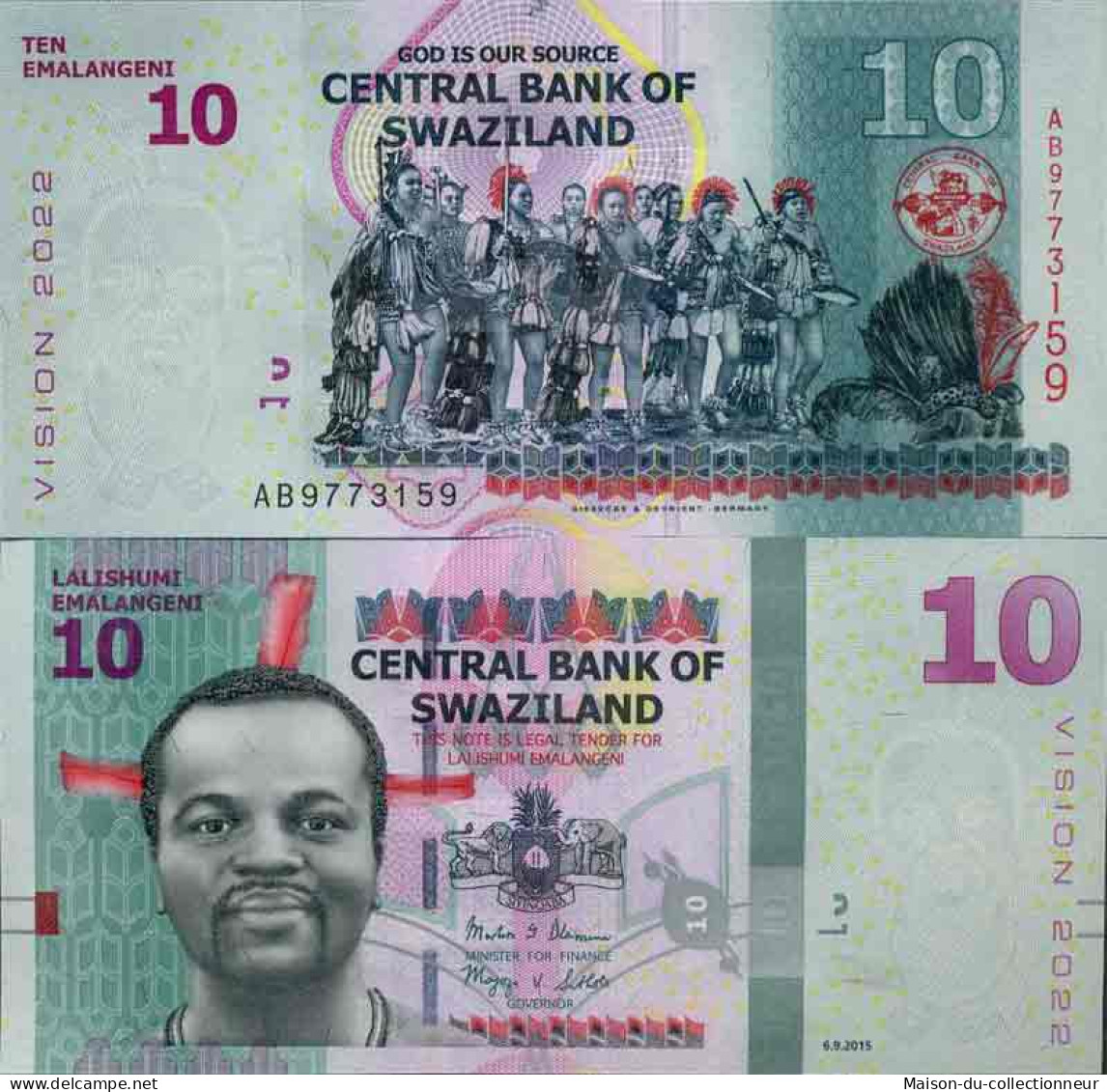 Billet De Banque Collection Swaziland - PK N° 41 - 10 Lilangeni - Swaziland