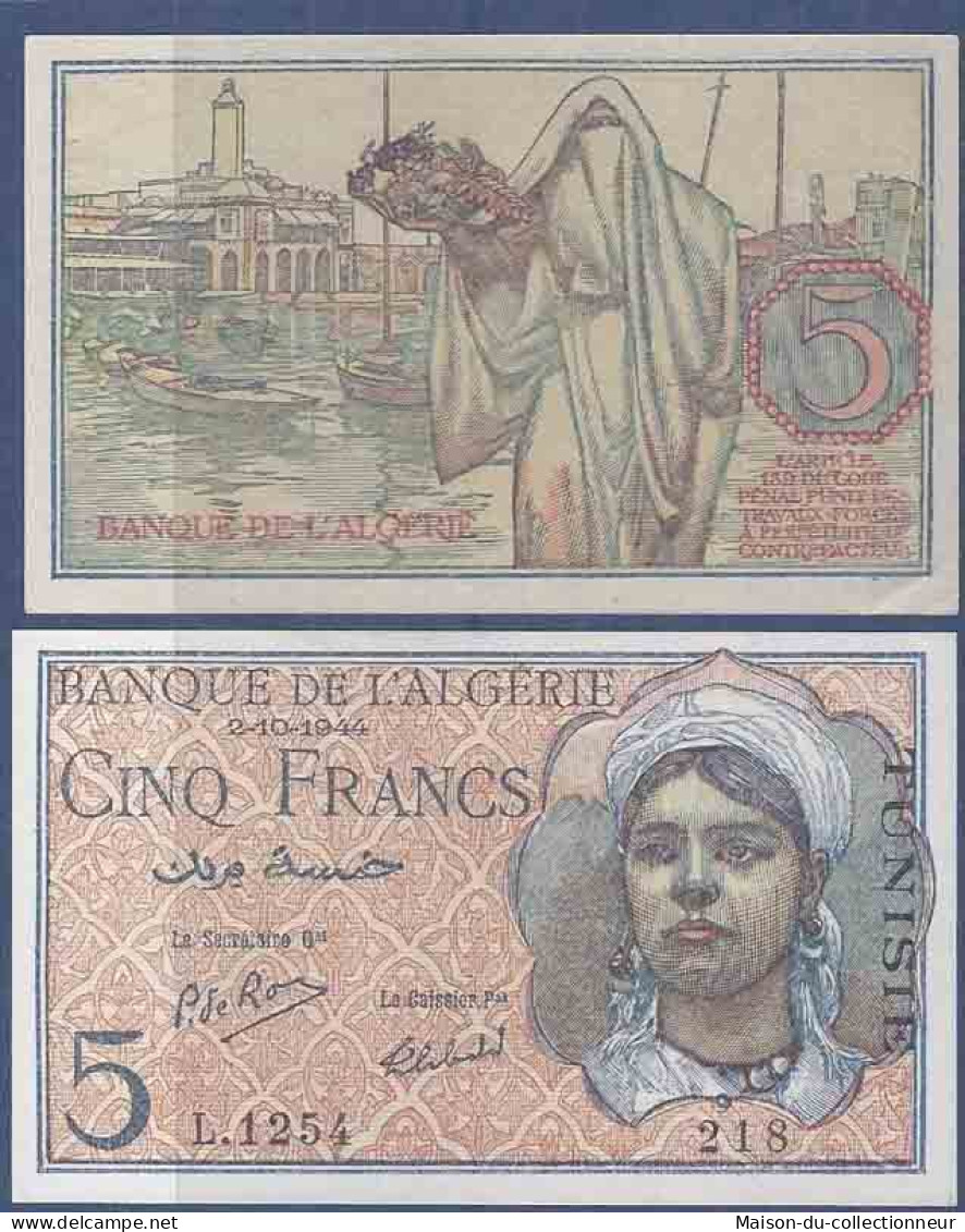 Billet De Banque Collection Tunisie - PK N° 16 - 5 Francs - Tusesië